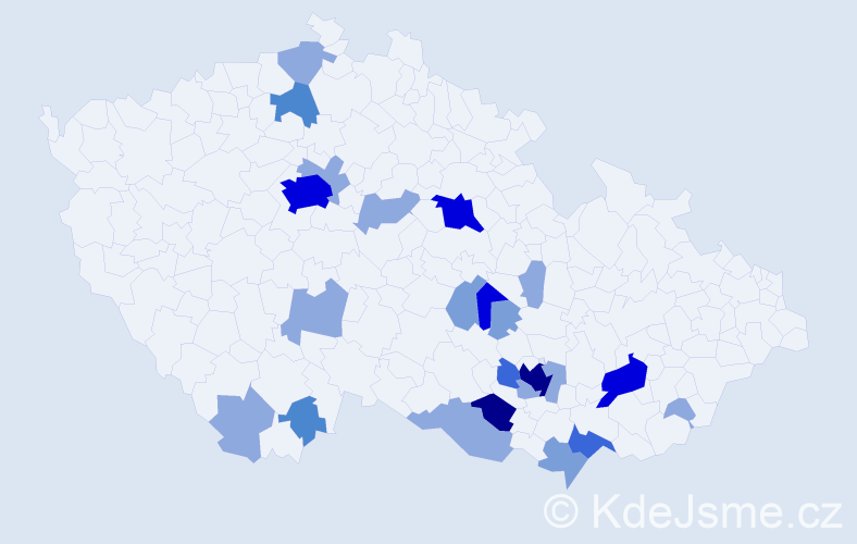 Příjmení: 'Rolinková', počet výskytů 67 v celé ČR