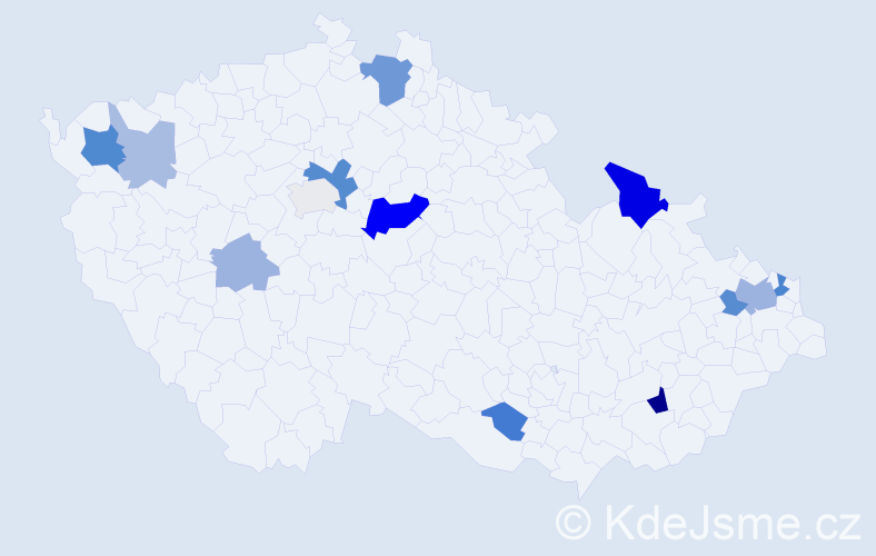 Příjmení: 'Biliková', počet výskytů 30 v celé ČR