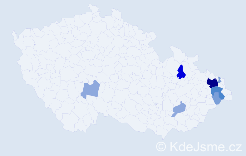 Příjmení: 'Neshodová', počet výskytů 22 v celé ČR