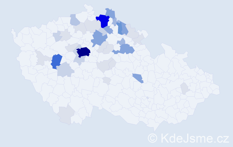 Příjmení: 'Kapras', počet výskytů 137 v celé ČR