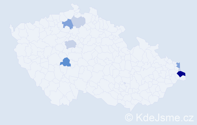 Příjmení: 'Chwastek', počet výskytů 26 v celé ČR