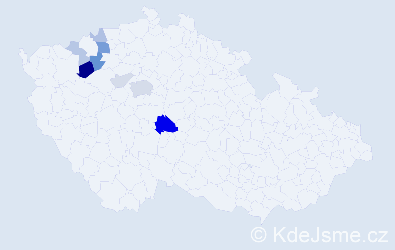 Příjmení: 'Steppanová', počet výskytů 23 v celé ČR