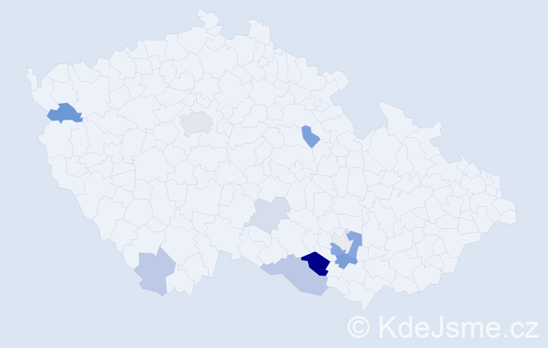Příjmení: 'Marschalová', počet výskytů 22 v celé ČR