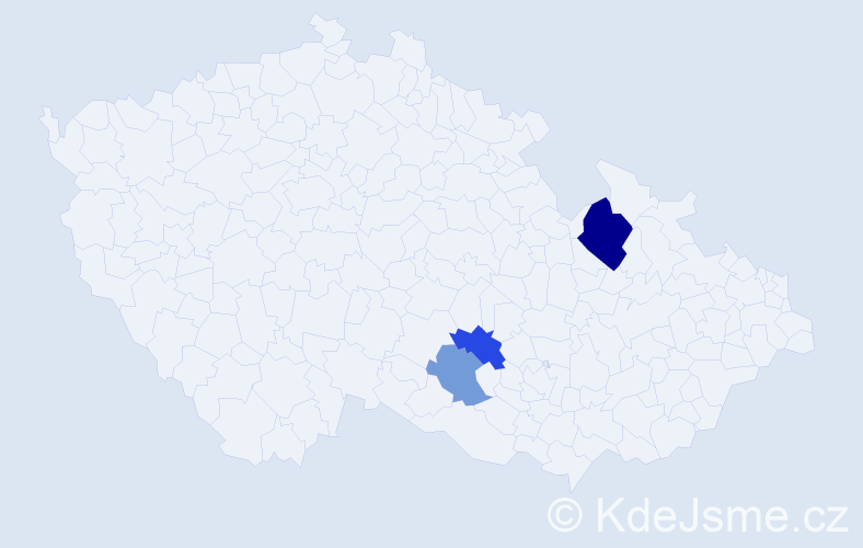 Příjmení: 'Macholová', počet výskytů 5 v celé ČR