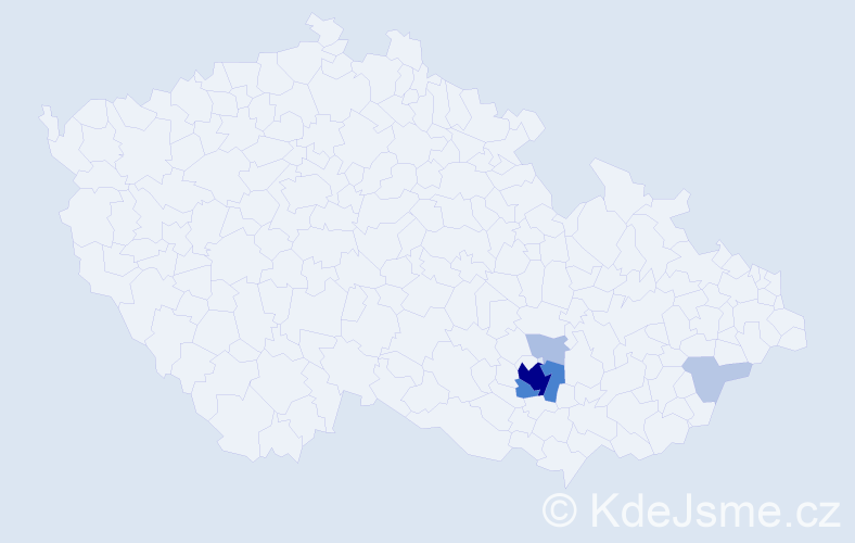 Příjmení: 'Zaplatilová', počet výskytů 36 v celé ČR