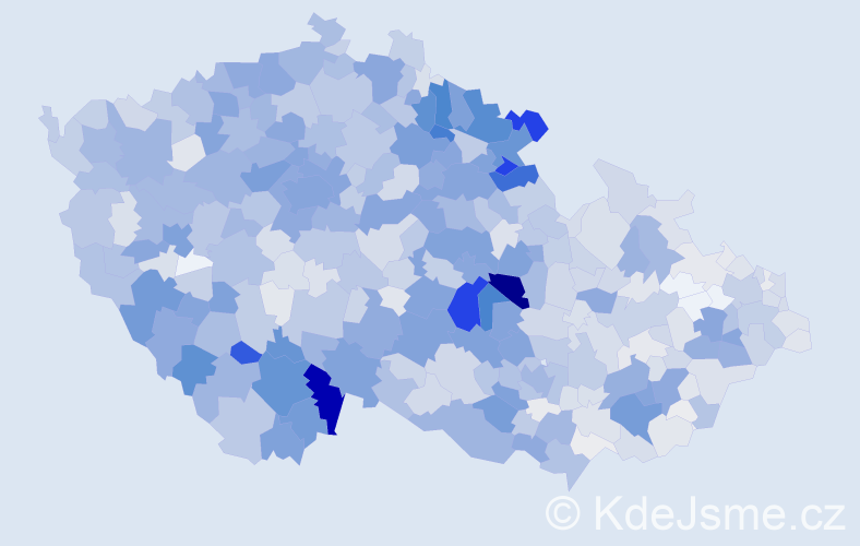 Příjmení: 'Machová', počet výskytů 5706 v celé ČR