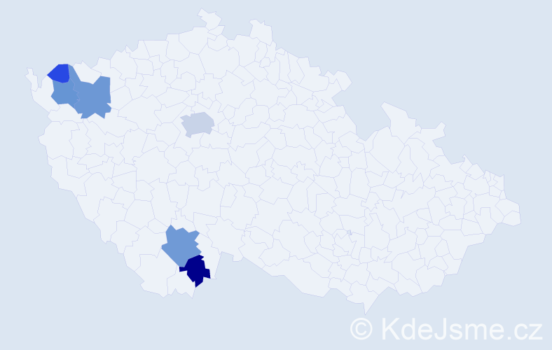 Příjmení: 'Manoch', počet výskytů 19 v celé ČR