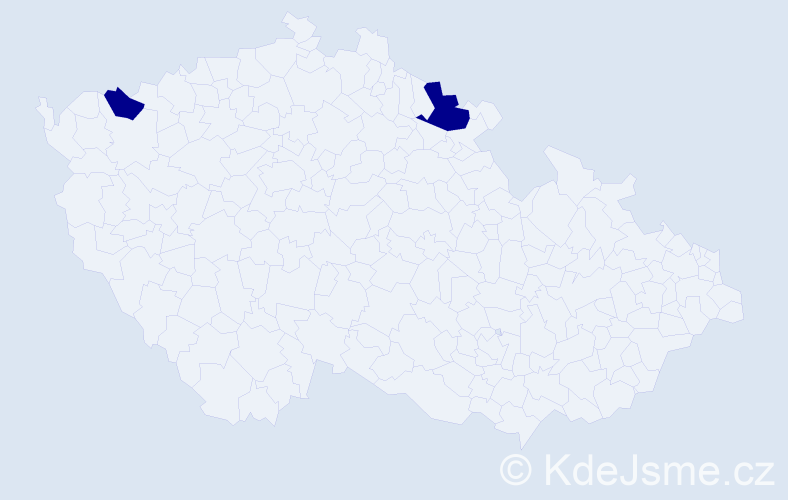 Příjmení: 'Mandásek', počet výskytů 2 v celé ČR