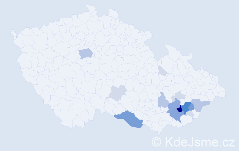 Příjmení: 'Samsonková', počet výskytů 52 v celé ČR