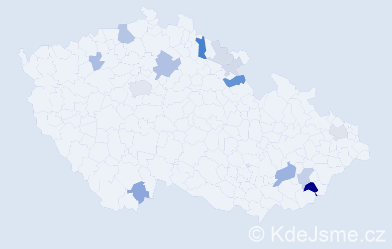 Příjmení: 'Domorád', počet výskytů 33 v celé ČR