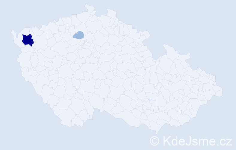 Příjmení: 'Weinhart', počet výskytů 5 v celé ČR