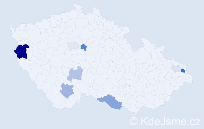 Příjmení: 'Drbúl', počet výskytů 18 v celé ČR