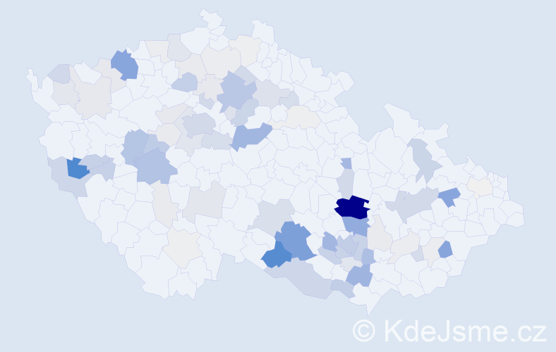 Příjmení: 'Chloupek', počet výskytů 334 v celé ČR