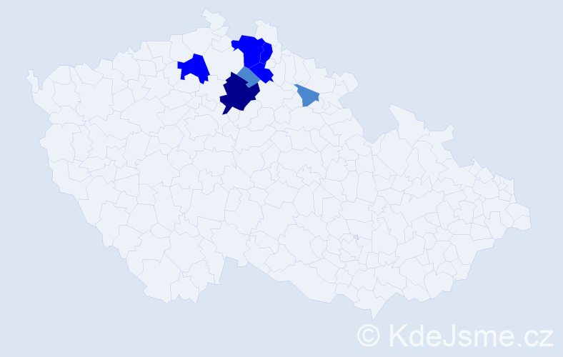 Příjmení: 'Klátiková', počet výskytů 13 v celé ČR