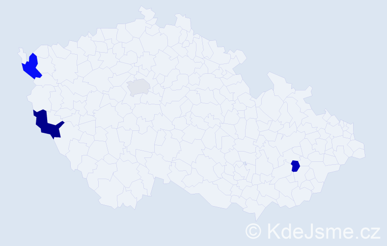 Příjmení: 'Čery', počet výskytů 6 v celé ČR