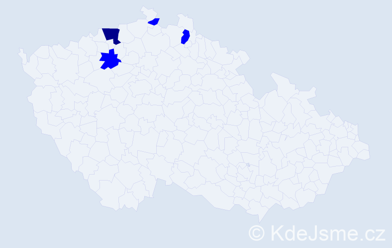 Příjmení: 'Haftstein', počet výskytů 5 v celé ČR