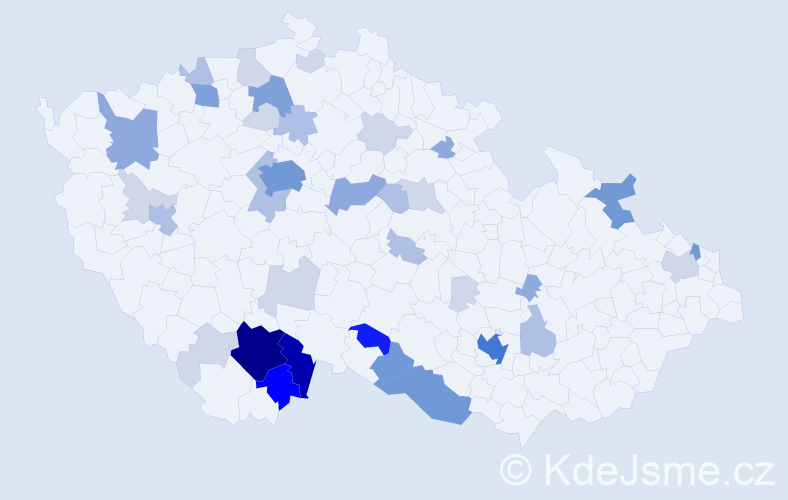 Příjmení: 'Vopelková', počet výskytů 129 v celé ČR
