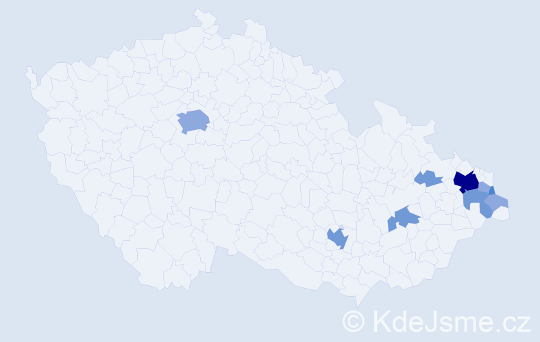 Příjmení: 'Mikusová', počet výskytů 20 v celé ČR