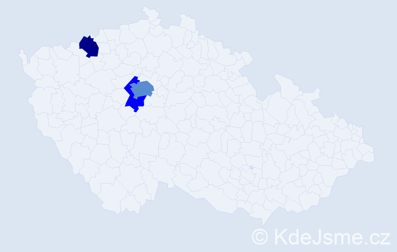 Příjmení: 'Vidmar', počet výskytů 6 v celé ČR