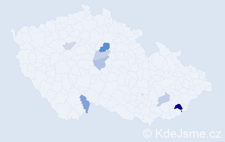 Příjmení: 'Klimák', počet výskytů 10 v celé ČR
