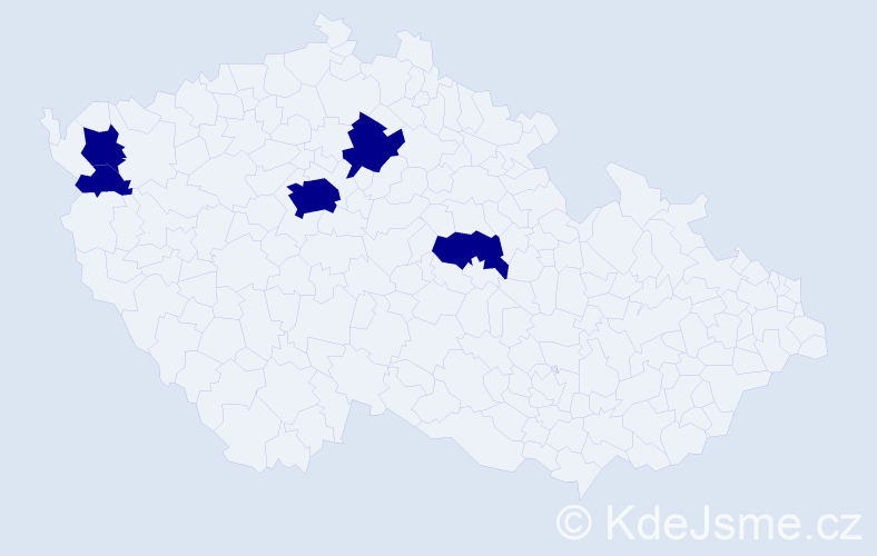 Příjmení: 'Zelko', počet výskytů 5 v celé ČR