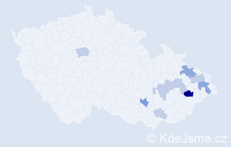 Příjmení: 'Srkala', počet výskytů 25 v celé ČR