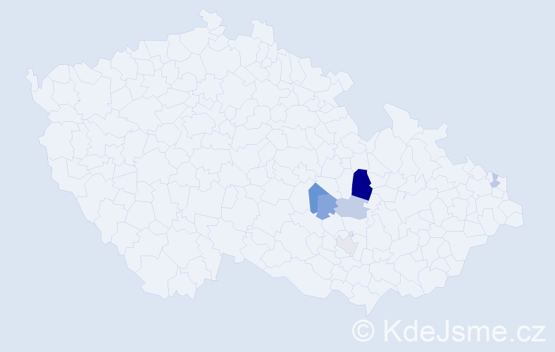 Příjmení: 'Budigová', počet výskytů 22 v celé ČR