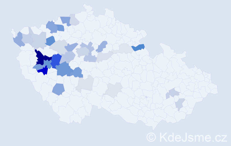 Příjmení: 'Čmolík', počet výskytů 132 v celé ČR