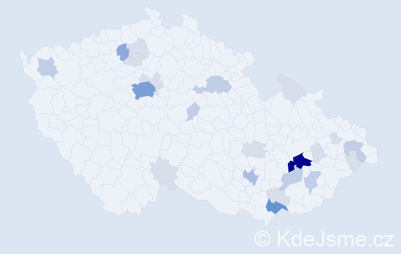 Příjmení: 'Stokláska', počet výskytů 64 v celé ČR