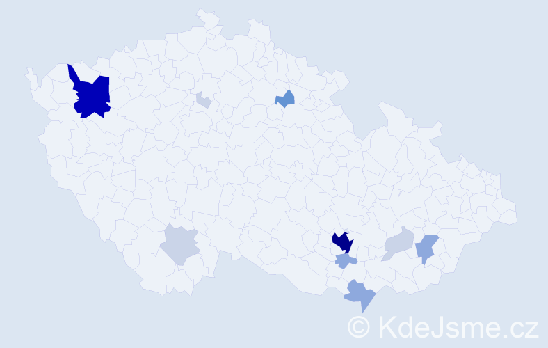 Příjmení: 'Kollarik', počet výskytů 39 v celé ČR