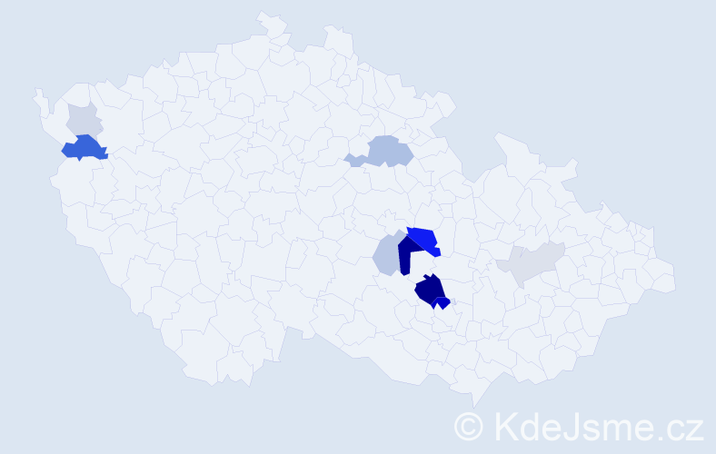 Příjmení: 'Ciková', počet výskytů 26 v celé ČR