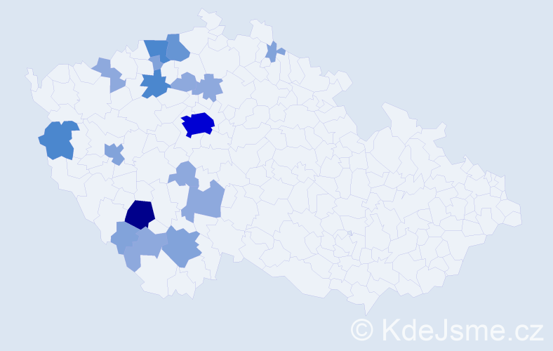 Příjmení: 'Smil', počet výskytů 46 v celé ČR