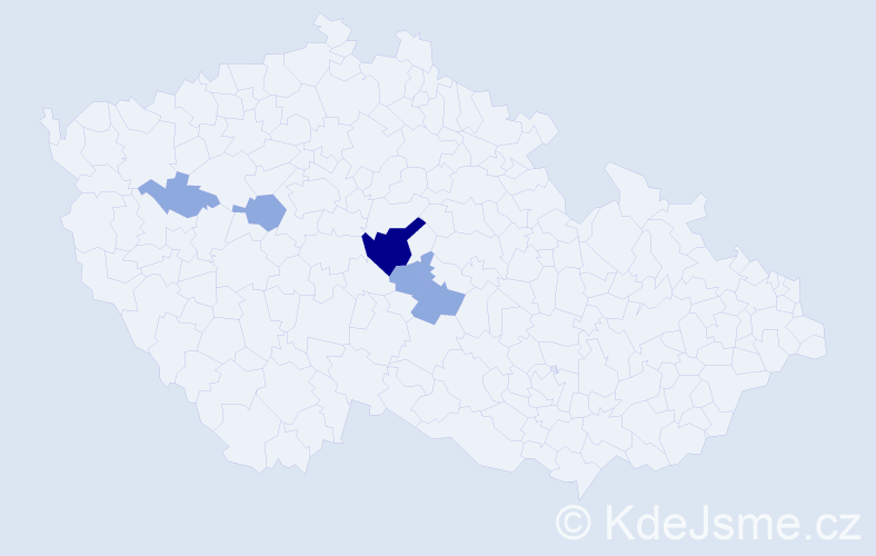 Příjmení: 'Vejvodič', počet výskytů 12 v celé ČR