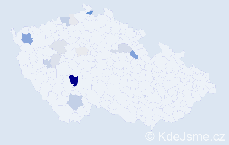 Příjmení: 'Chvojanová', počet výskytů 49 v celé ČR