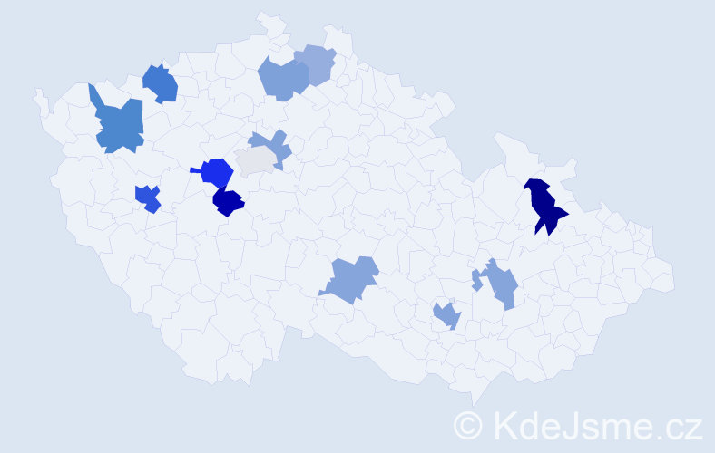 Příjmení: 'Čorňák', počet výskytů 22 v celé ČR