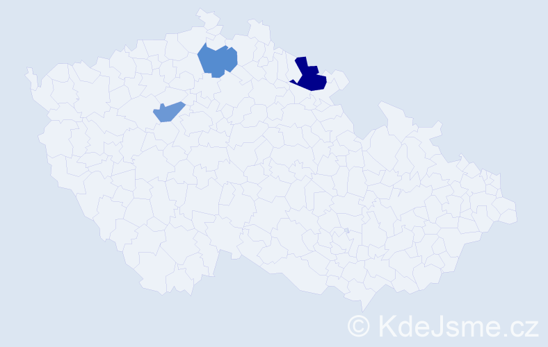 Příjmení: 'Bodóvá', počet výskytů 4 v celé ČR