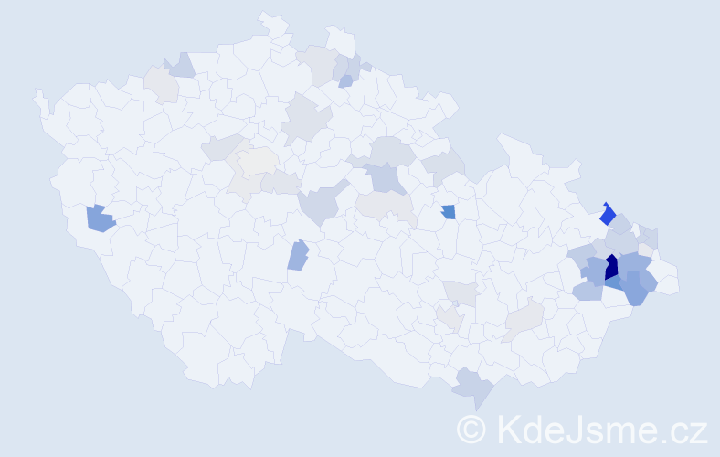 Příjmení: 'Gilar', počet výskytů 123 v celé ČR