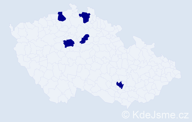 Příjmení: 'Keithová', počet výskytů 5 v celé ČR