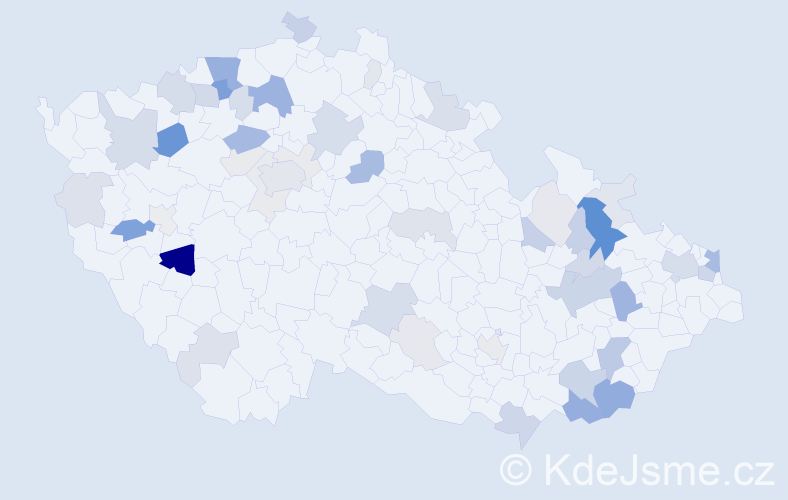 Příjmení: 'Hulín', počet výskytů 160 v celé ČR