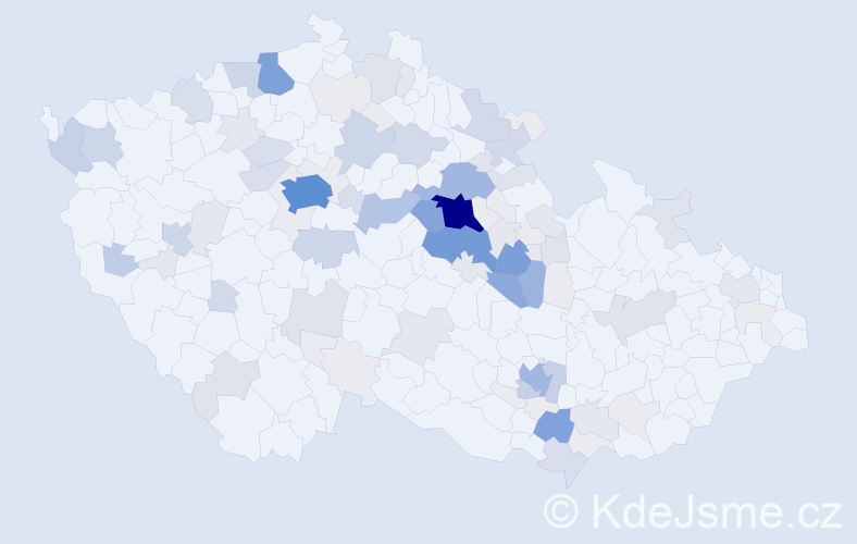 Příjmení: 'Křivková', počet výskytů 450 v celé ČR