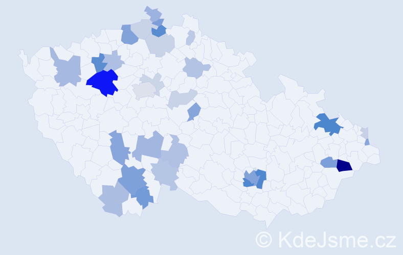 Příjmení: 'Mendel', počet výskytů 77 v celé ČR