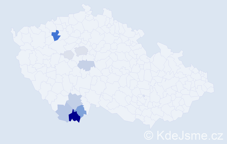 Příjmení: 'Kalošová', počet výskytů 36 v celé ČR