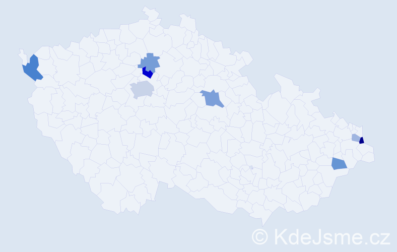 Příjmení: 'Dobsa', počet výskytů 15 v celé ČR