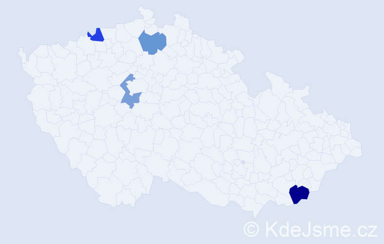 Příjmení: 'Fadda', počet výskytů 5 v celé ČR