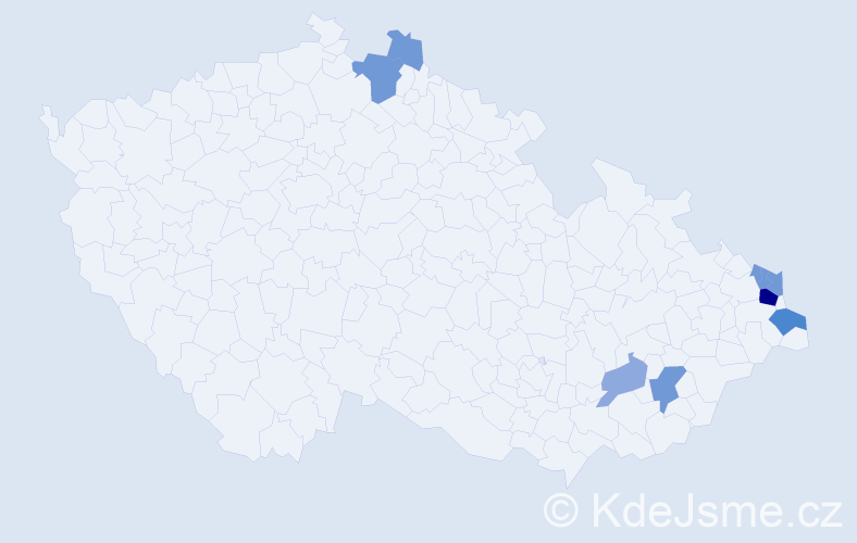 Příjmení: 'Chromiková', počet výskytů 22 v celé ČR