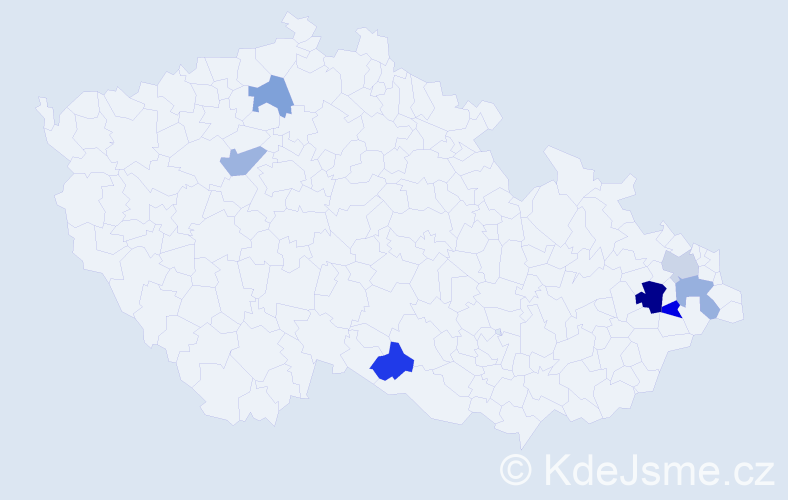 Příjmení: 'Pelikan', počet výskytů 9 v celé ČR