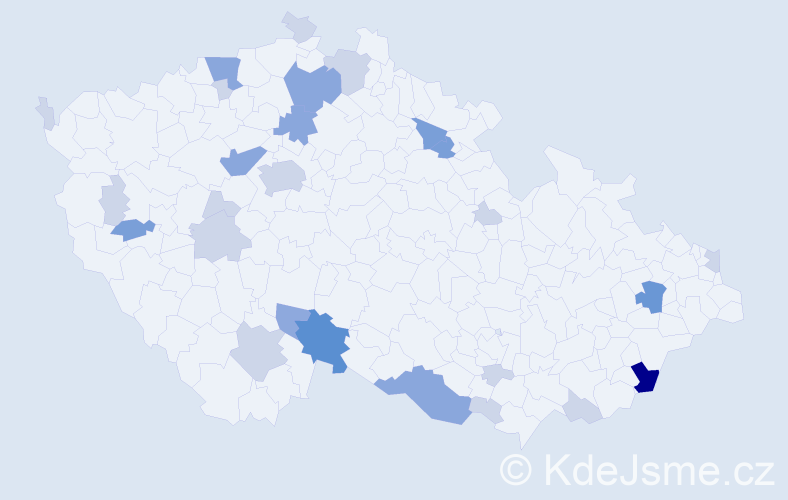 Příjmení: 'Kaššová', počet výskytů 68 v celé ČR