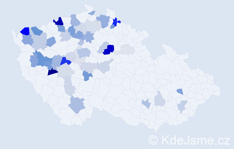 Příjmení: 'Vurmová', počet výskytů 131 v celé ČR