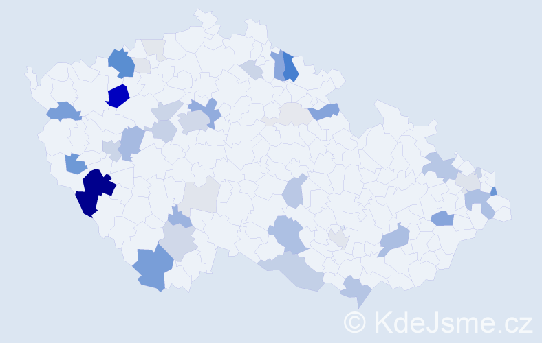 Příjmení: 'Wirth', počet výskytů 146 v celé ČR