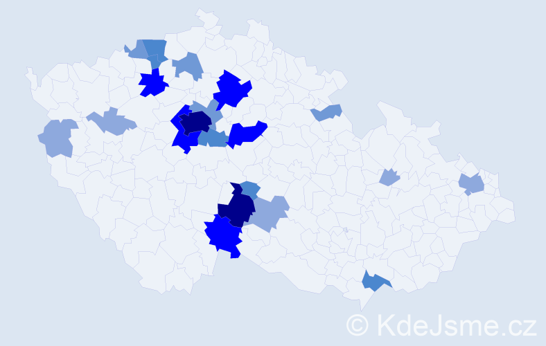 Příjmení: 'Bejdová', počet výskytů 60 v celé ČR